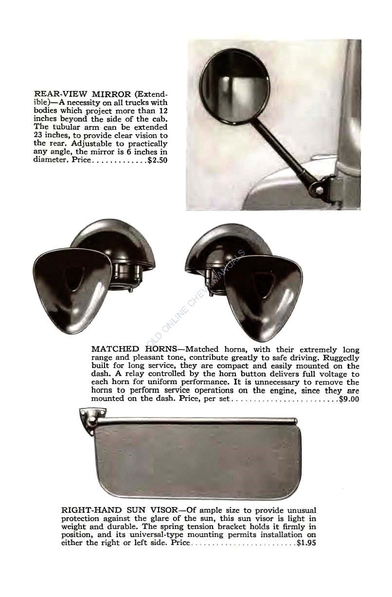 Lot De Projecteurs Accessoires Chevy GM Guide S-18 - Années 1940-50